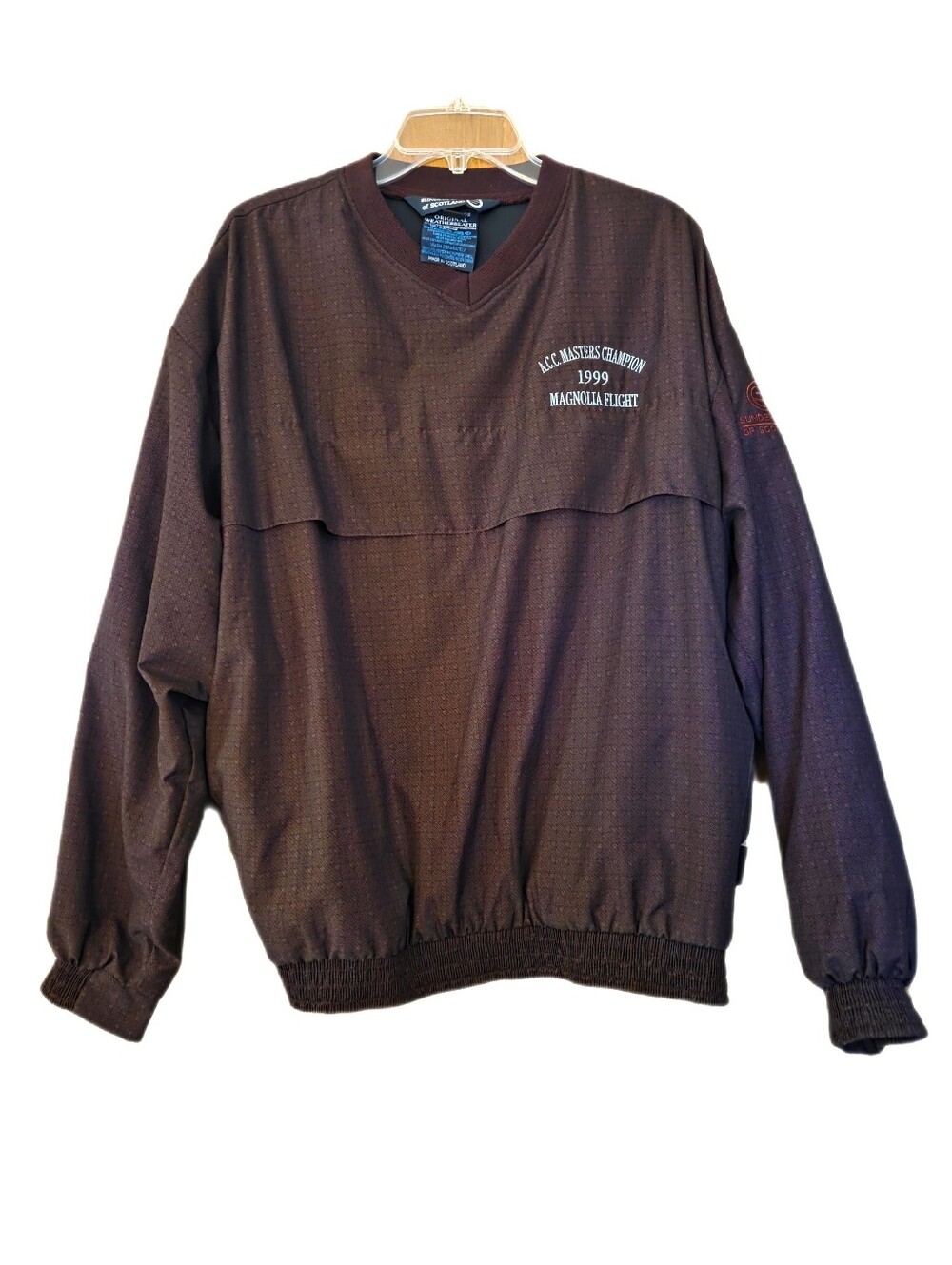 Sunderland Of Scotland Weatherproof Maroon Pullover Jacket Rainwear Size Large